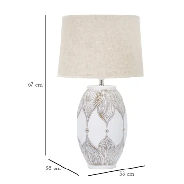 LAMPA STOŁOWA Z ŻYWICY OWAŁ ATENA 38X67 cm